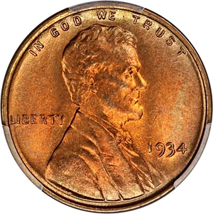 image for: 1934 1c PCGS MS68 RD