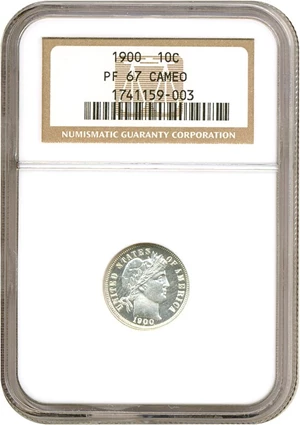 image for: 1900 10c NGC Proof 67 Cameo