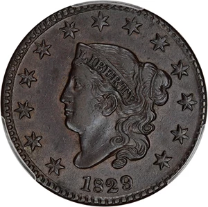 image for: 1829 1c PCGS/CAC AU55 (Medium Letters)