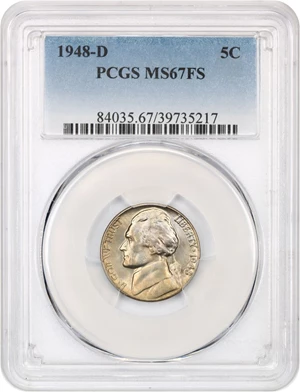 image for: 1948-D 5c PCGS MS67 FS
