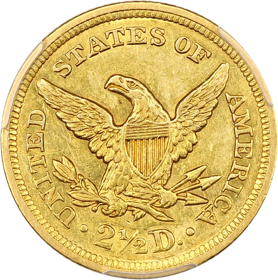 image for: 1842 $2 1/2 PCGS AU55