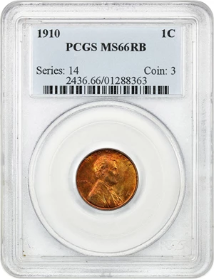 image for: 1910 1c PCGS MS66 RB