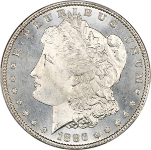 image for: 1886 $1 PCGS/CAC MS66 PL
