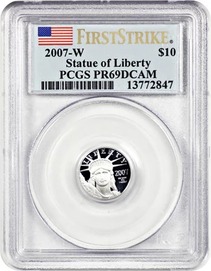 image for: 2007-W Platinum Eagle $10 PCGS Proof 69 DCAM (First Strike)