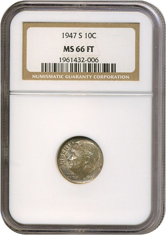 image for: 1947-S 10c  NGC MS66 FB