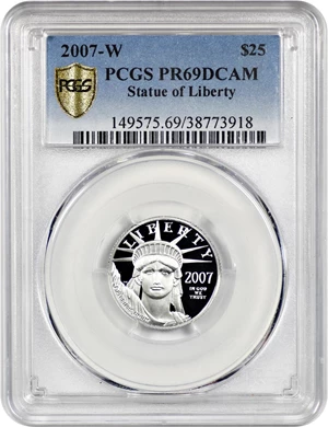 image for: 2007-W Platinum Eagle $25 PCGS Proof 69 DCAM