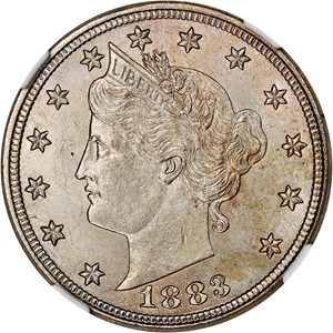 image for: 1883 5c NGC MS64 (With Cents)