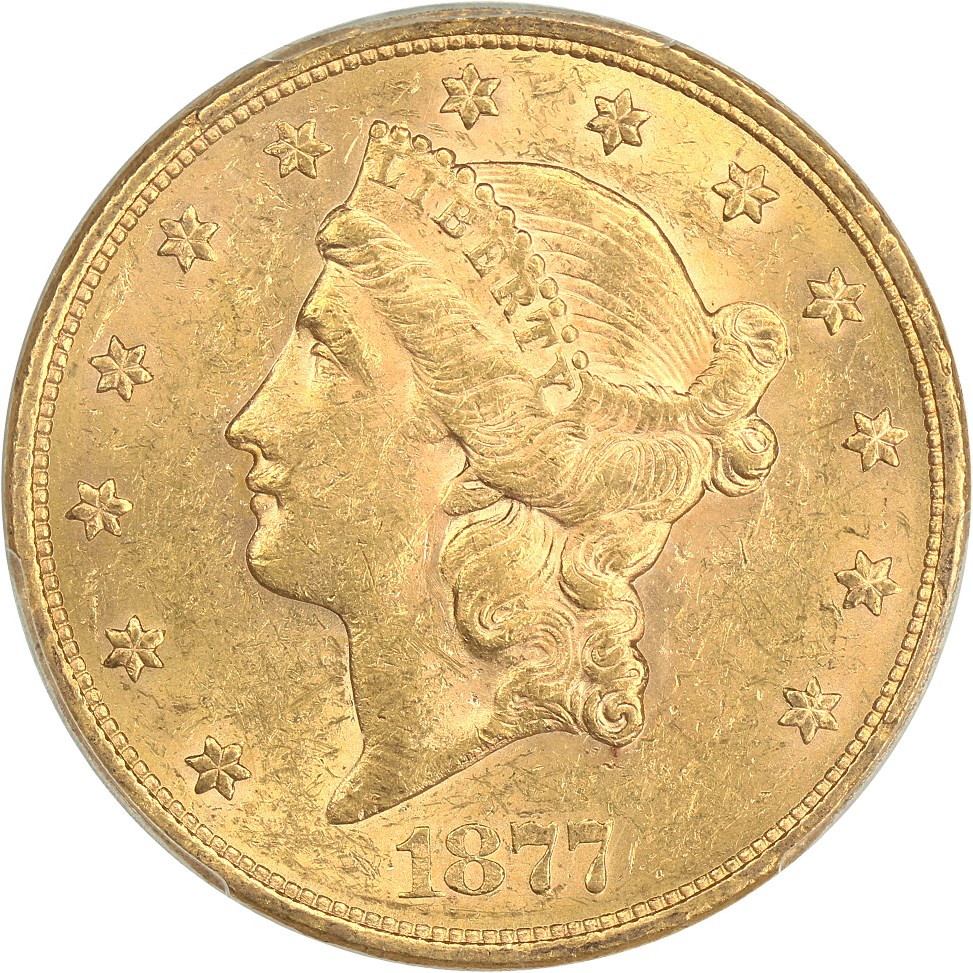 image for: 1877-S $20 PCGS AU58