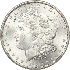 image for: 1883-CC $1 PCGS MS64+