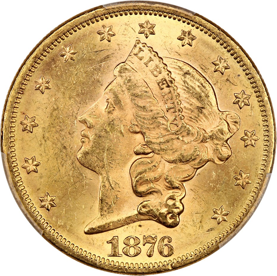 image for: 1876 $20 PCGS MS61