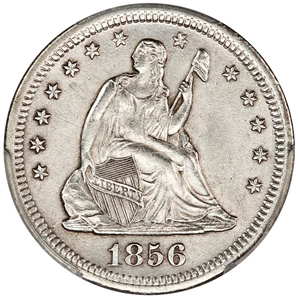image for: S.S. Central America: 1856-S 25c PCGS/CAC MS63 & Pinch of Gold Dust