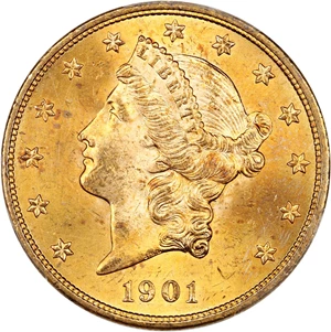 image for: 1901 $20 PCGS/CAC MS64+
