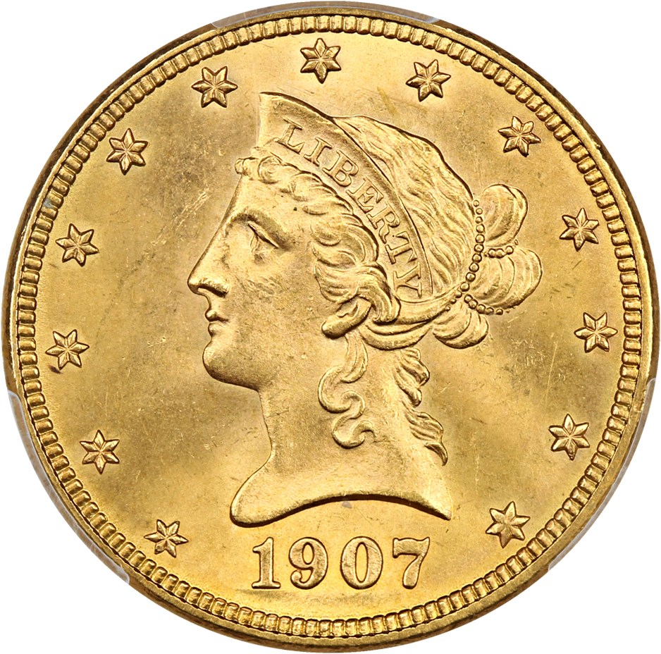 image for: 1907-D $10 PCGS MS65