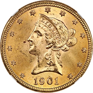 image for: 1901 $10 NGC MS64+