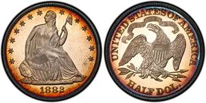 image for: 1882 50c PCGS/CAC Proof 67 CAM ex: Perfection Collection