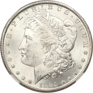 image for: 1884-CC $1 NGC MS63+
