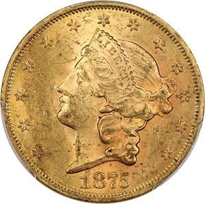 image for: 1875-S $20 PCGS MS60