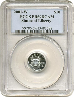 image for: 2001-W $10 Platinum Eagle PCGS Proof 69 DCameo