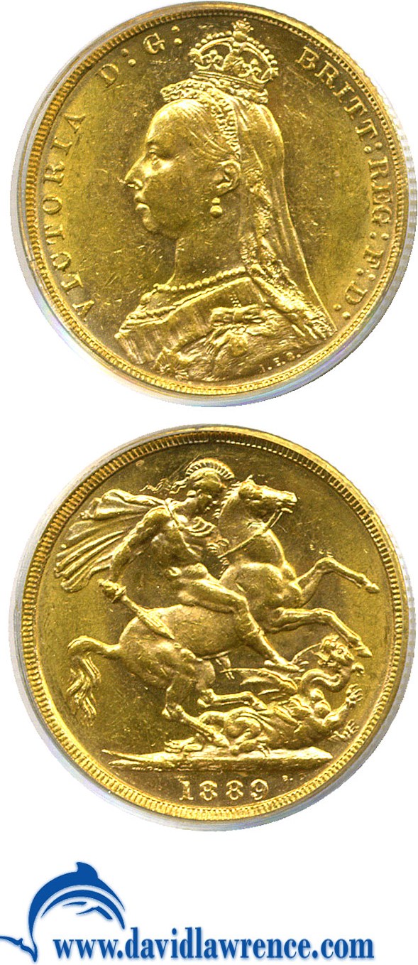 image for: Australia: 1889-M Sov Jubilee Head (KM-10) PCGS AU58 