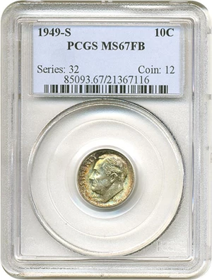 image for: 1949-S 10c PCGS MS67 FB