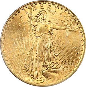 image for: 1913-S $20 PCGS MS63