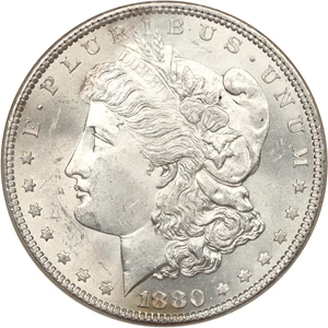 image for: 1880 $1 NGC MS63 ex: Binion Collection