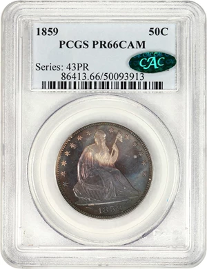 image for: 1859 50c PCGS/CAC Proof 66 CAM ex: Perfection Collection