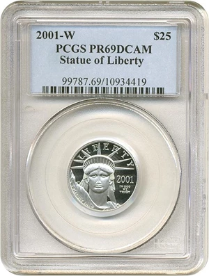 image for: 2001-W $25 Platinum Eagle PCGS Proof 69 DCameo