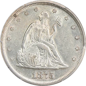 image for: 1875 20c PCGS AU55