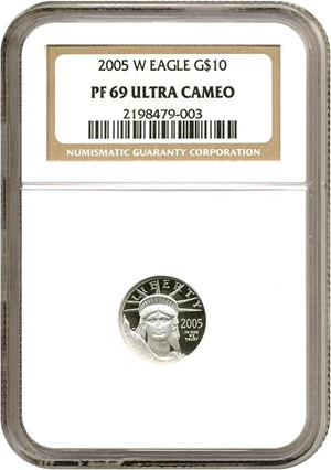 image for: 2005-W $10 Platinum Eagle NGC Proof 69 UCameo