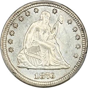 image for: 1876-CC 25c PCGS MS62