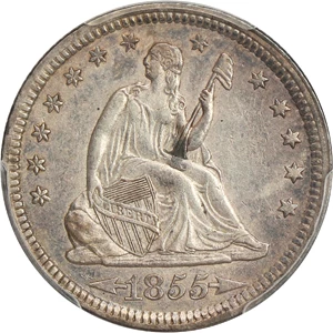 image for: 1855 25c PCGS AU55 (Arrows)