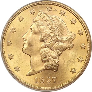 image for: 1897-S $20 PCGS MS64+