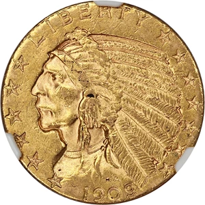 image for: 1909-D $5 NGC MS61