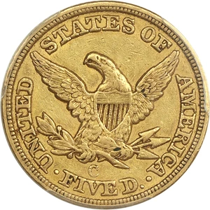 image for: 1849-C $5 PCGS/CAC XF45