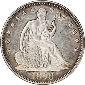 image for: 1858 50c PCGS AU53