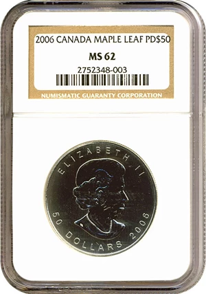 image for: Canada: 2006 $50 Maple Leaf/Palladium NGC MS62