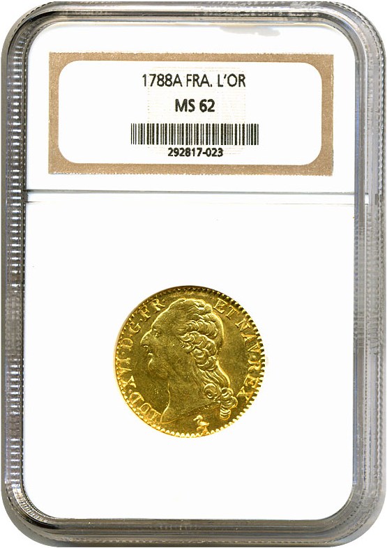 image for: France: 1788-A Louis D'Or (KM-592.1) NGC MS62 