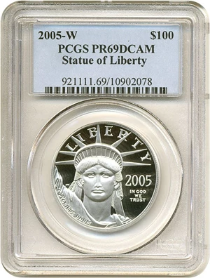 image for: 2005-W $100 Platinum Eagle PCGS Proof 69 DCameo