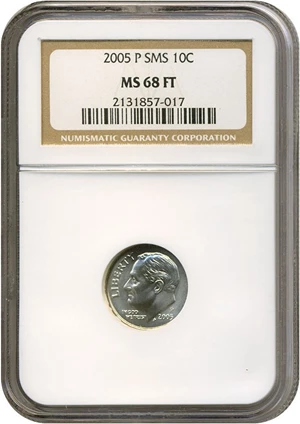 image for: 2005-P SMS 10c NGC MS68 FT