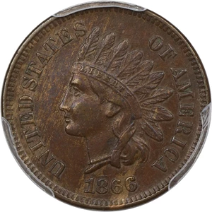 image for: 1866 1c PCGS AU53