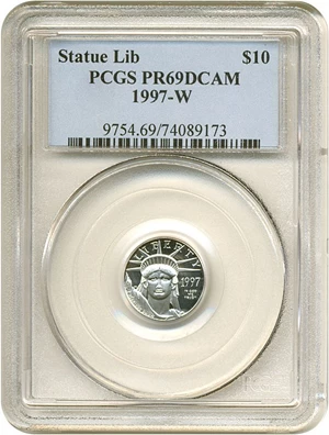 image for: 1997-W $10 Platinum Eagle PCGS Proof 69 DCameo
