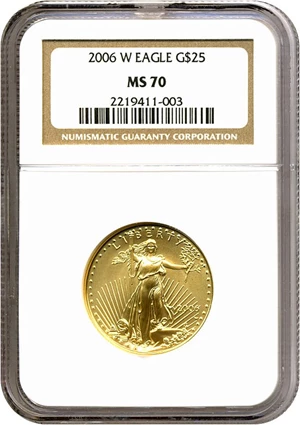 image for: 2006-W $25 Gold Eagle NGC MS70