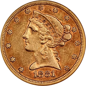 image for: 1881 $5 NGC XF40