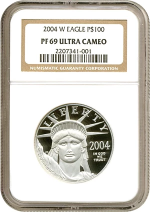 image for: 2004-W $100 Platinum Eagle NGC Proof 69 UCameo