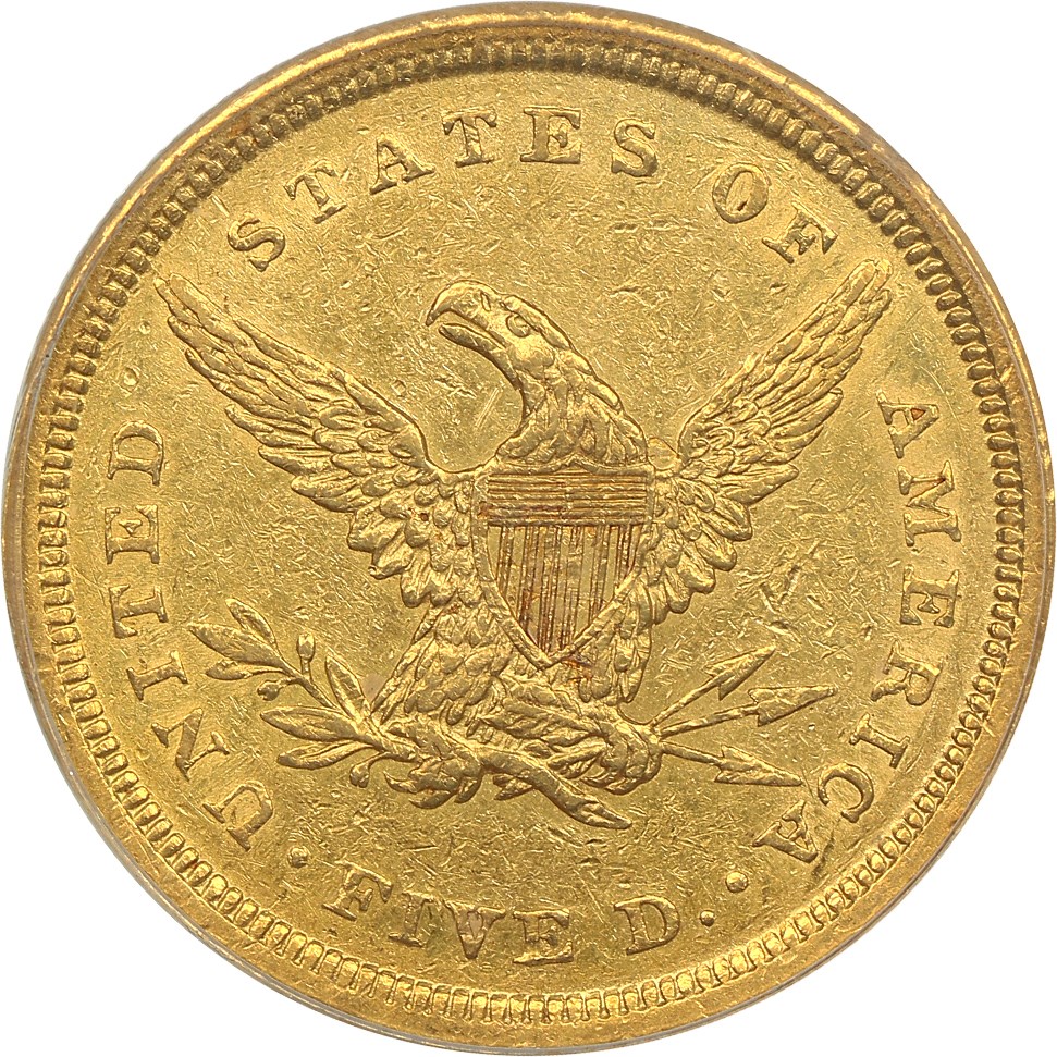 image for: 1839-D $5 PCGS AU53