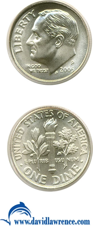 image for: 2005-P 10c PCGS MS68 FB - Satin Finish
