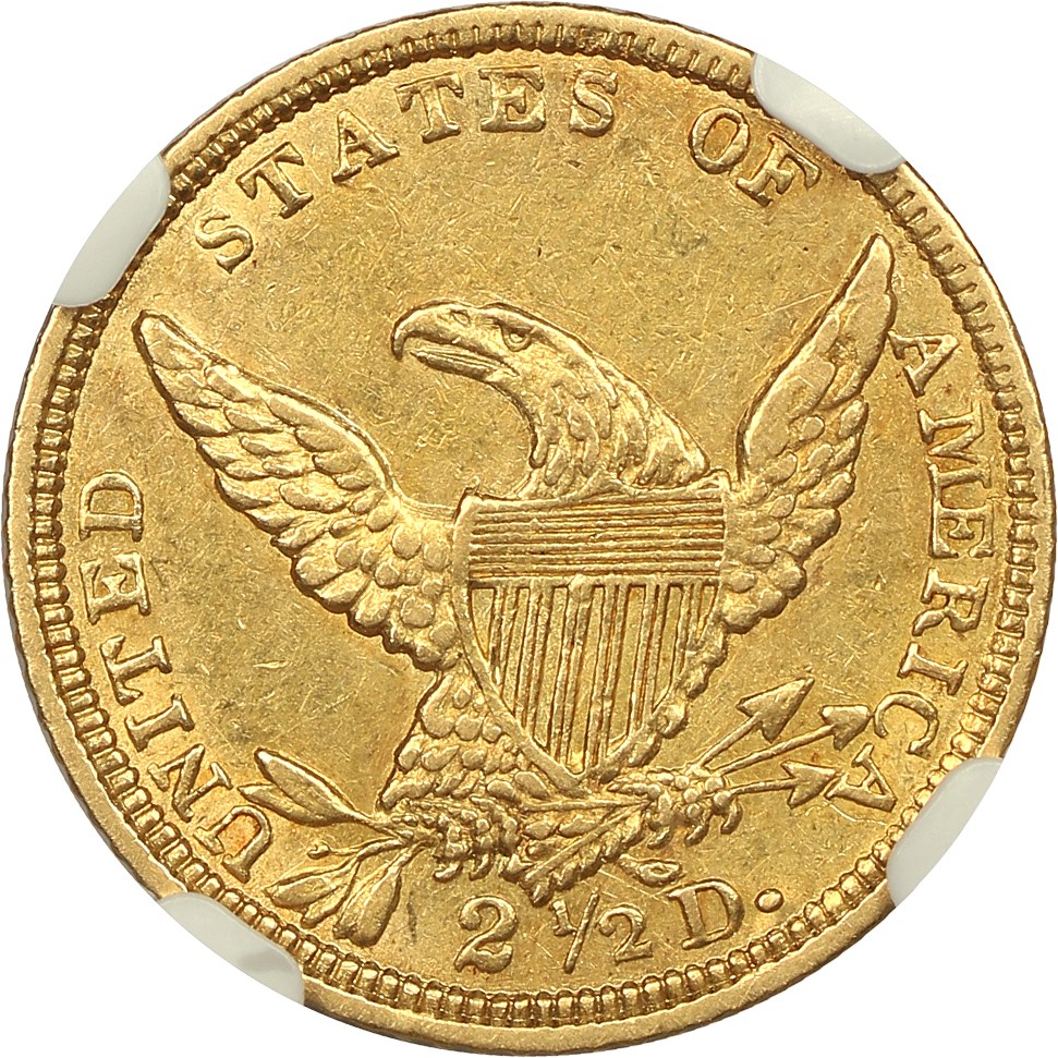 image for: 1838-C $2 1/2 NGC/CAC AU55