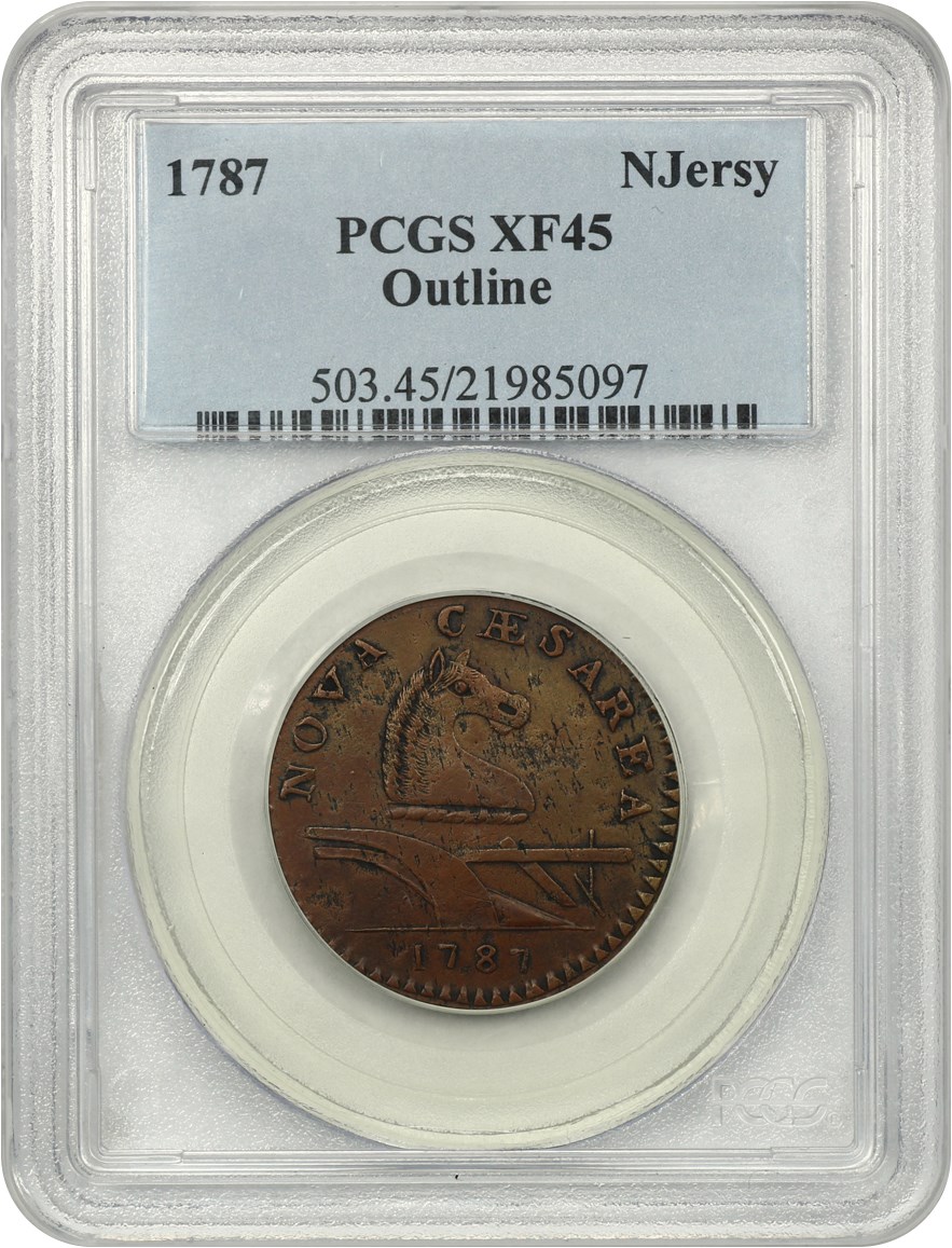 image for: 1787 New Jersey PCGS XF45 (Outline)