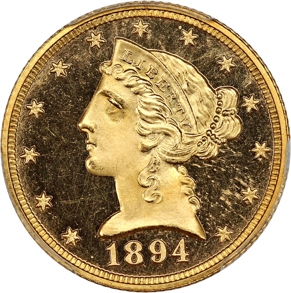 image for: 1894 $5 PCGS/CAC Proof 64+ DCAM